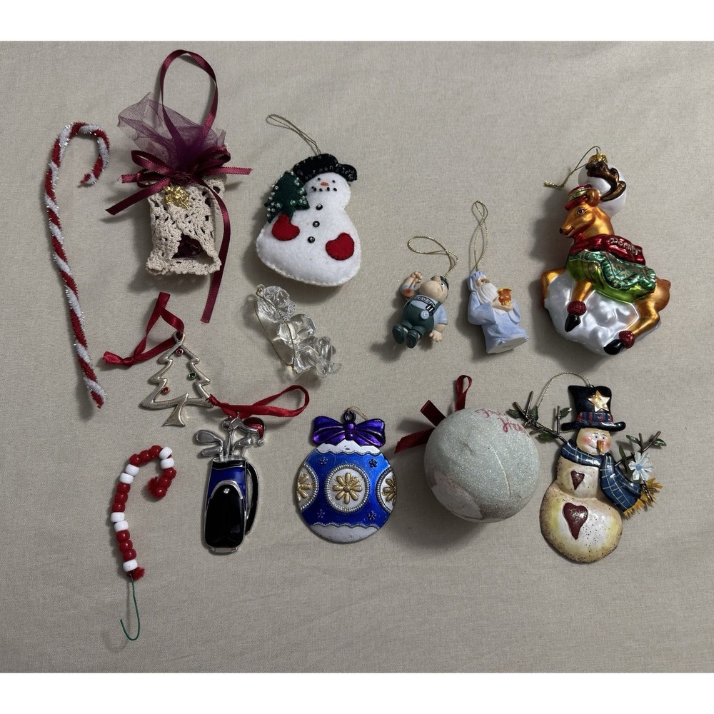 Lot of 13 Vintage Christmas Ornaments assortment
